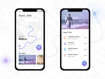 Travel management app map planning travel