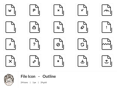 File Icon Set #1 - Outline Style icon icon design icon set iconography icons outline outline icon outline icons uidesign uiux vector
