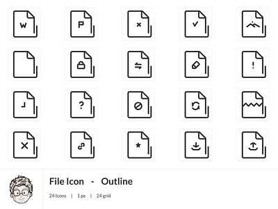 File Icon Set #1 - Outline Style