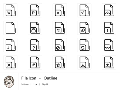 File Icon Set #2 - Outline Style icon icon design icon set iconography icons outline outline icon outline icons uidesign uiux vector