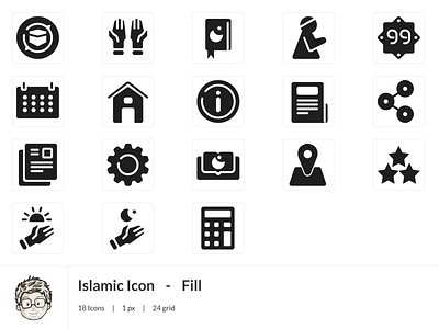 Islamic Icon Set #2 - Filled Style