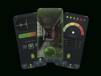Ghost Detector App dark dark theme detector ghost ghostbusters mobile mobile app mobile design scanner ui ui design uidesign