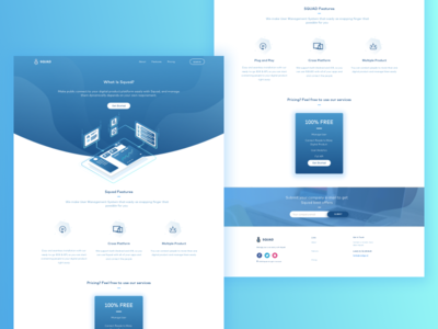 Squad - Landing Page branding clean flat illustration isometric landing page ui ux