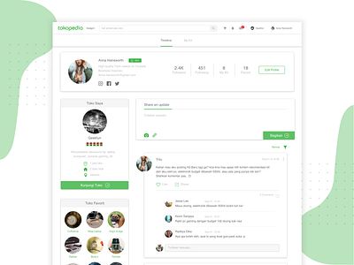 Redesign "Tokopedia" profile page