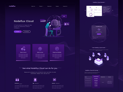 Landing Page - AI - Exploration #1 artificial intelligence artificialintelligence branding clean flat illustration landing page mockup tech technology ui ui design uidesign vector