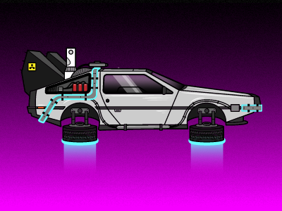 Delorean back to the future design graphic design illustration logo logo design vector