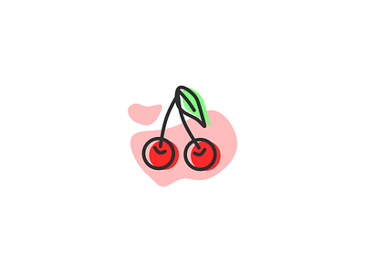 Cherry apple cherry cherry fruit flat illustration food fresh fruit fruit illustration fruits icon illustration inkscape nature outline illustration red simple simple illustration sweet vector