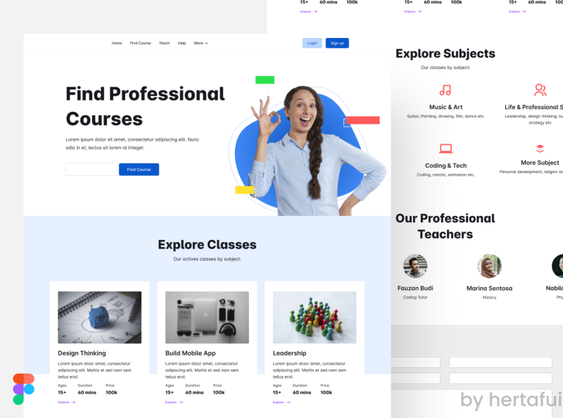 Online Course Landing Page Concept By Yq | Hertafui On Dribbble