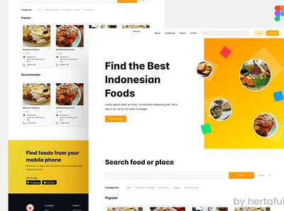 Restaurant/Food Finder Landing Page Concept food landing page restaurant landing page