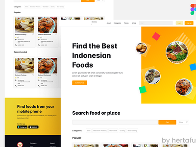 Restaurant/Food Finder Landing Page Concept