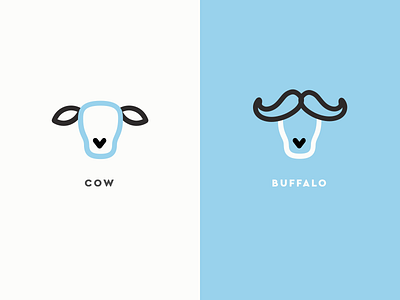 Milk Type Icons app blue buffalo cow design icon milk simple