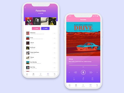 Music Player adobe xd music app ui ux design ui concept ui.