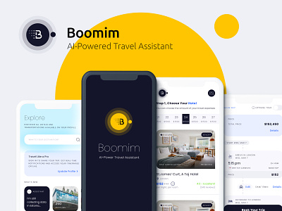 Boomim Tec app booking branding design illustration landing productdesign travel ui ux