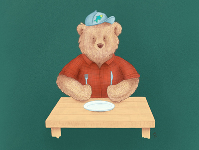 Hungry Bear character design childrens book illustration illustration procreate
