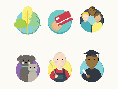 Charity icons icons illustration mobile visual design web