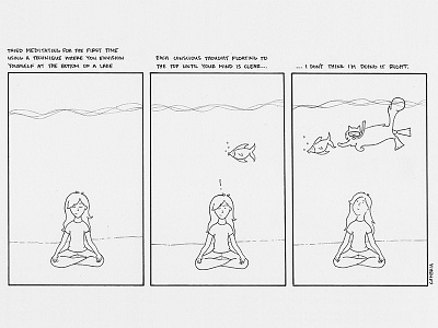 Still water runs deep cat comics illustration mediation