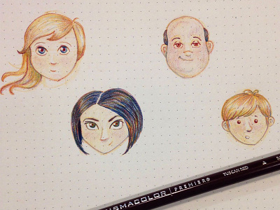 Characters character design colored pencil illustration