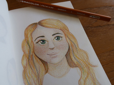 Colored pencil sketch character colored pencil illustration