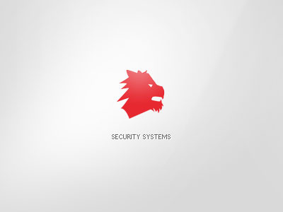 Security Logo Minimal eagle lion minimal red security