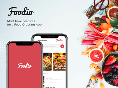 Foodio - Must Have Features in a Food Ordering App adobe xd after effects animation animation 2d animation after effects burger burger app dribbble food food and drink food app food app ui food delivery food ordering app interaction design logo design microinteraction ux case study
