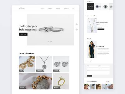 Jewellery Brand Web Design jewel design jewelry silver jewelry ui design visual design web design website design