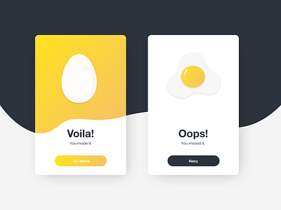 Flash Message (Error/Success) - Daily UI 011 card card design dailyui dailyui011 dailyuichallenge egg eggs error error state success success message