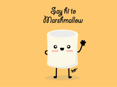 marshmallow flatdesign cartoon cartoon character cute design flat illustration flatdesign icon illustration typography vector
