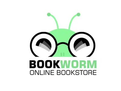 Book Worm logo app branding design icon illustration ios logo shop thirty day logo challenge thirty day logos thirtylogo thirtylogos type ui ux web