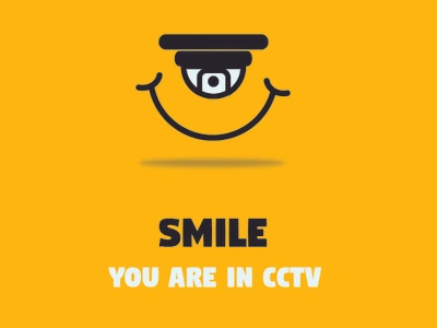 CCTV Poster Design camera cctv design graphic design icon illustration poster poster design smile vector