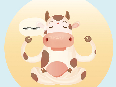 Cow cow ilustrations yoga