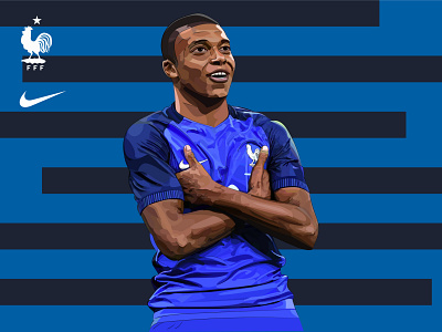 Mbappe adobe adobe illustrator art design football france icon illustration illustrator minimal vector