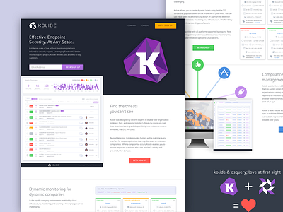 Kolide - Landing Page apps cyber cybersecurity dashboard kolide landing open source osquery security table ui web