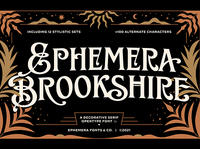Ephemera Brookshire font lettering retro type design typeface victorian vintage