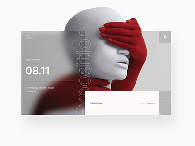 Hello Dribbble! concept design grey hello hello dribbble lyon museum photographer photography portfolio red typography ui ux webdesign website white