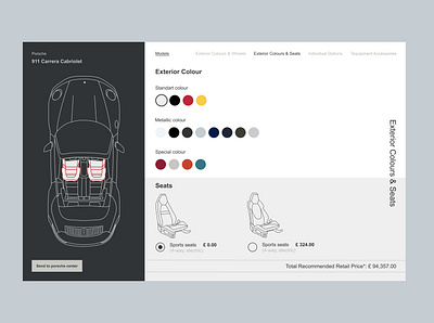 Porsche 911 Carrera Cabriolet car figma porsche 911 redesign ui