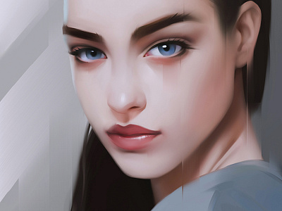 Barbara beauty cg digital girl illustration model painting portrait