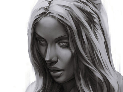 like a sculpture II art beauty cg digital fashion girl illustration model painting portrait