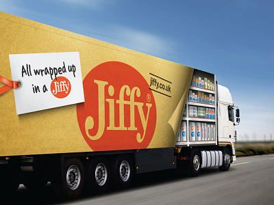 All wrapped up...Jiffy lorry livery! advertising branding large format livery logos lorry lorry livery packaging