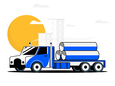 Truck loaded with steel (motion) animation blue branding design dribbble frame illustration illustrator loaded minimal motion online steel truck