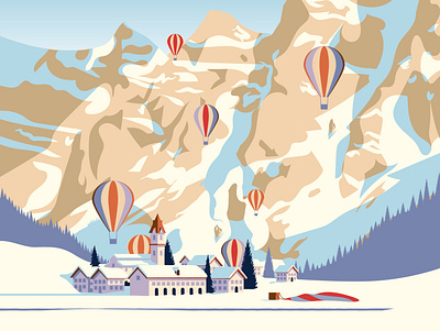 Over the Alps Environment Art apple arcade design environment game art game design games graphic design illustration vector