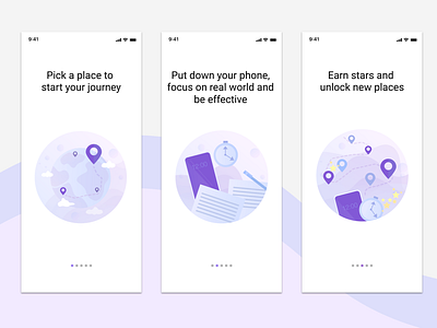 On-boarding Screens app illustration ui