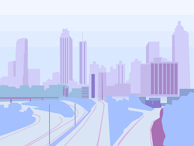 Atl Dibbble Exports atl atlanta city skyline illustration illustrator