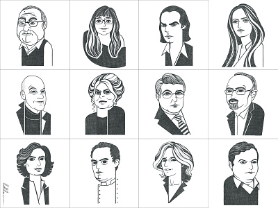 Portraits for El País: 'The future is already here' black and white caricature editorial illustration magazine illustration portrait portrait art portrait illustration portraits press illustration