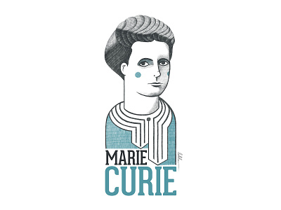 Marie Curie artdeco artprint artwork decoration portrait portrait art portrait illustration scientific