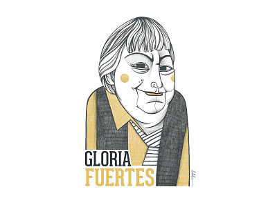 Gloria Fuertes Ilustracion art artwork character digital art drawing face gloria fuertes hand drawn illustration illustrator pencil people poet portrait poster print spanish store woman