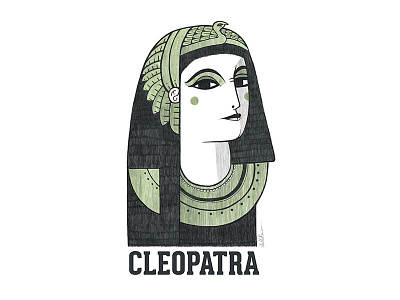 Cleopatra caricature character character art digital pencil drawing egypt eyptian art green illustration magazine people portrait portrait art portrait illustration woman