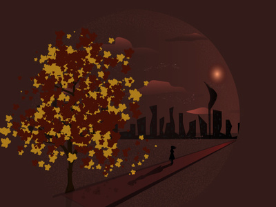 Autumn 2d autumn concept environment fall flatdesign illustration landscape vector vectorart