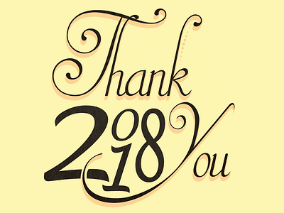Thank You 2018 gratitude newyear typography vector vectorart wishes