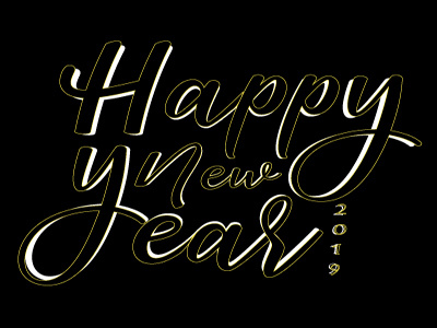 Happy New Year! 2d typography vector vectorart