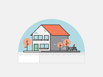 Homes - House 2d flat illustration shapes